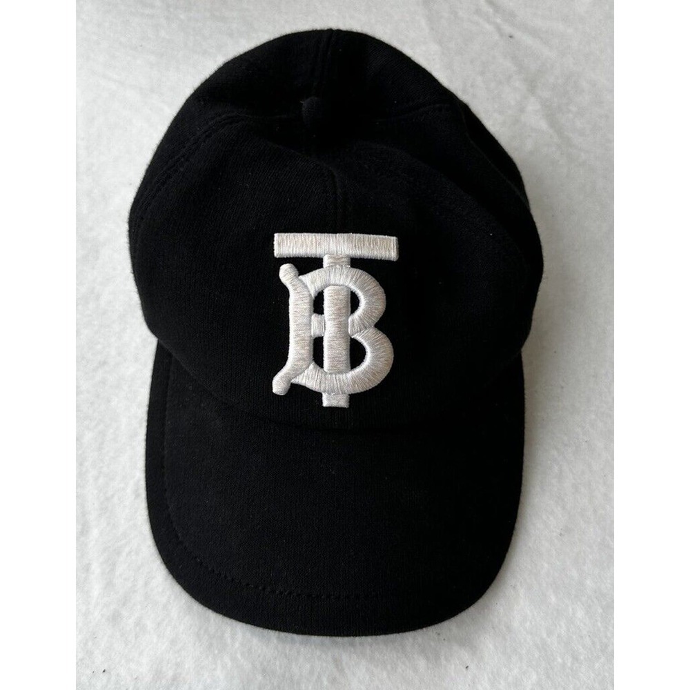 BURBERRY TB Logo Canvas Baseball Cap Hat Navy Blue Size S Adjustable Snap​​​